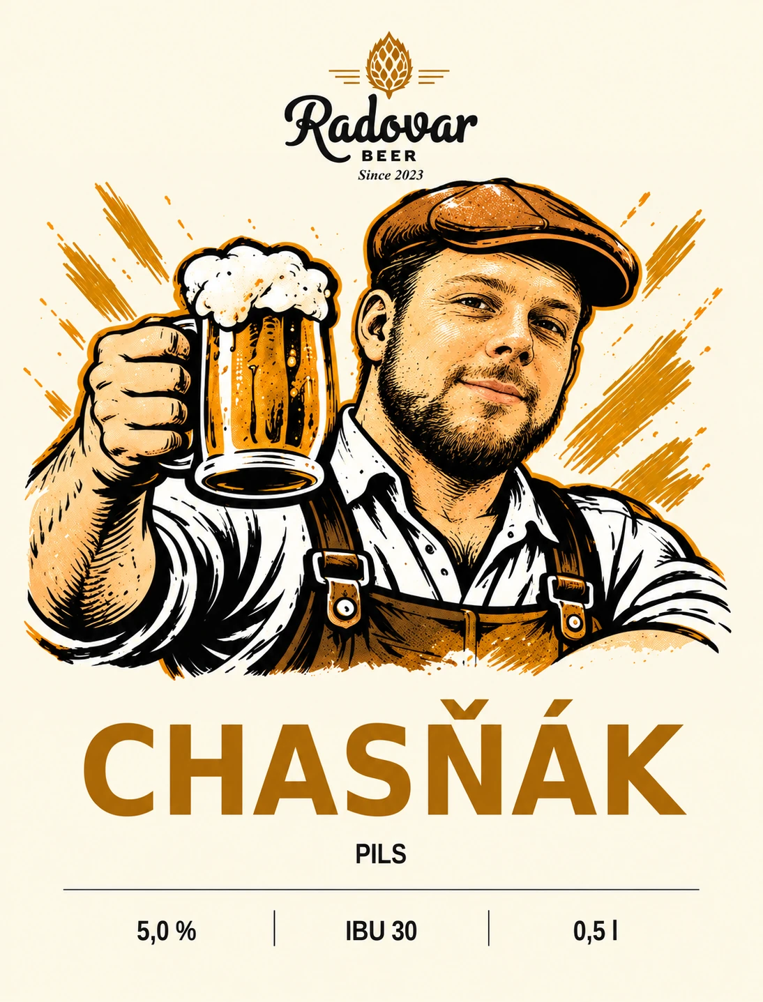 Etiketa piva Chasňák